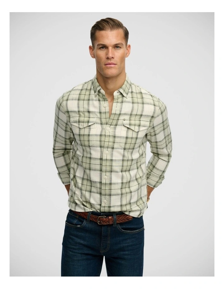 Merchant Lite Check Shirt in Cedar Check Sage image 1