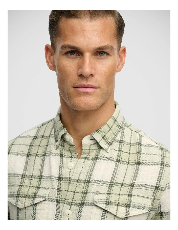 Merchant Lite Check Shirt in Cedar Check Sage image 3