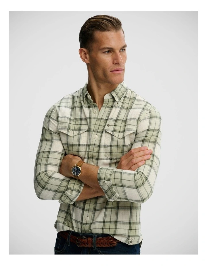 Merchant Lite Check Shirt in Cedar Check Sage image 4