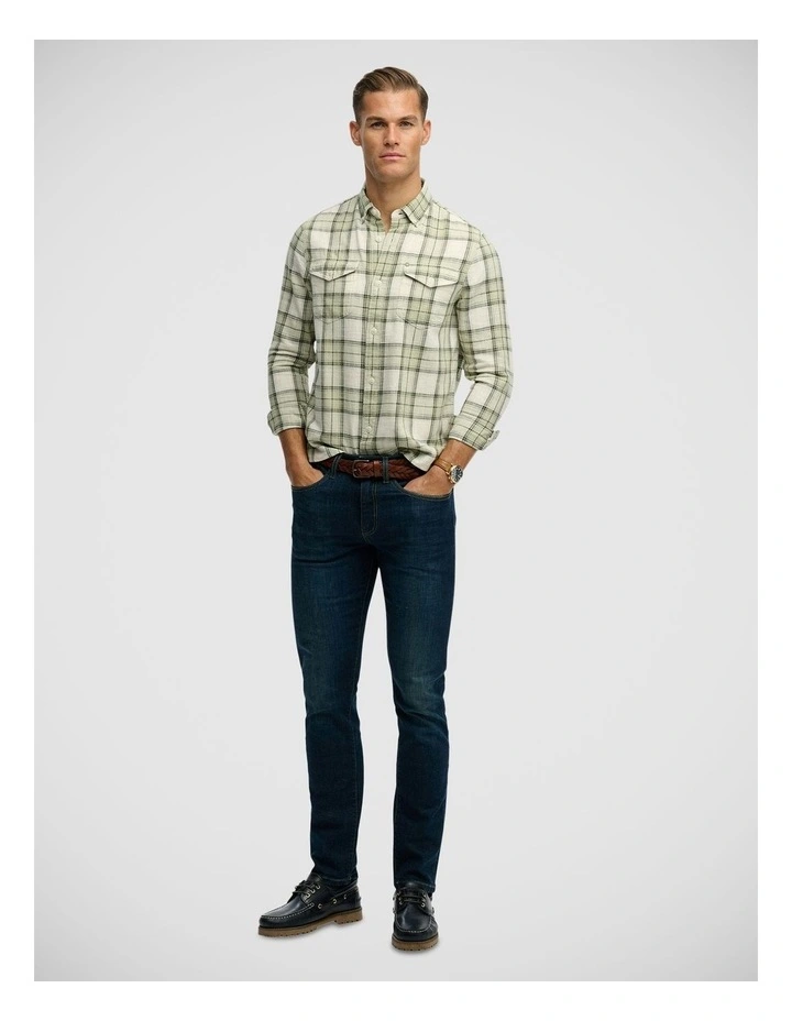 Merchant Lite Check Shirt in Cedar Check Sage image 5