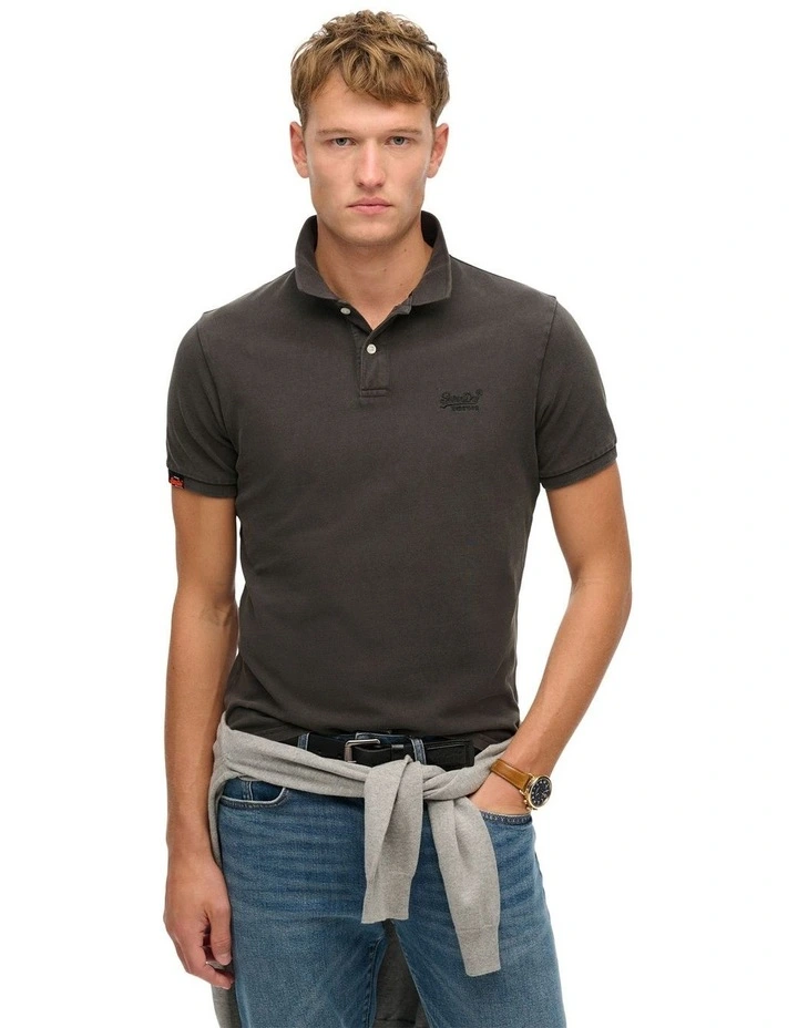 Vintage Destroy Polo Shirt in Destroy Black image 1