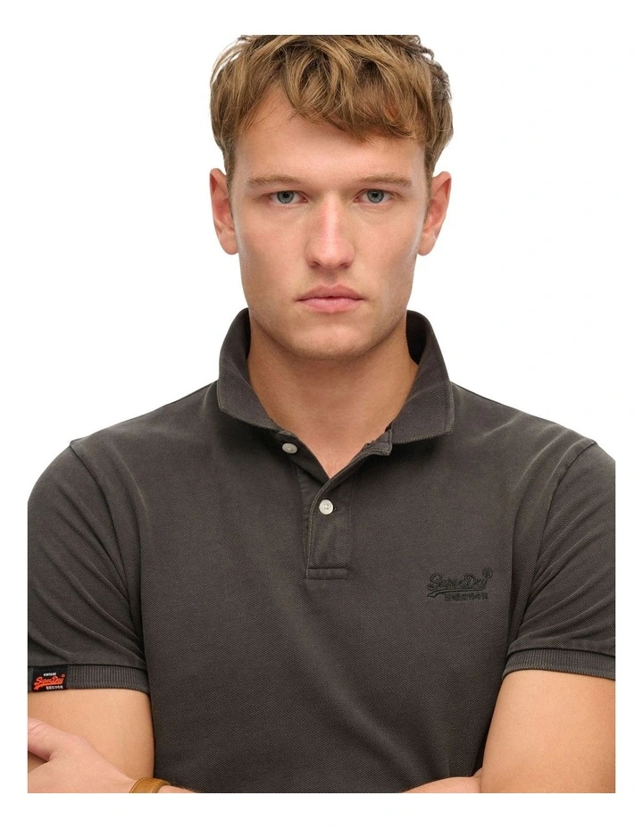 Vintage Destroy Polo Shirt in Destroy Black image 2