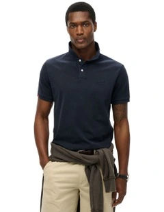 Vintage Destroy Polo Shirt in Eclipse Navy