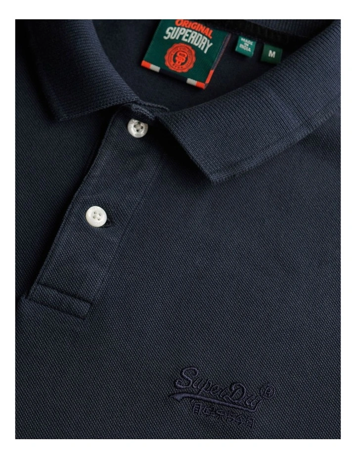 Vintage Destroy Polo Shirt in Eclipse Navy image 3