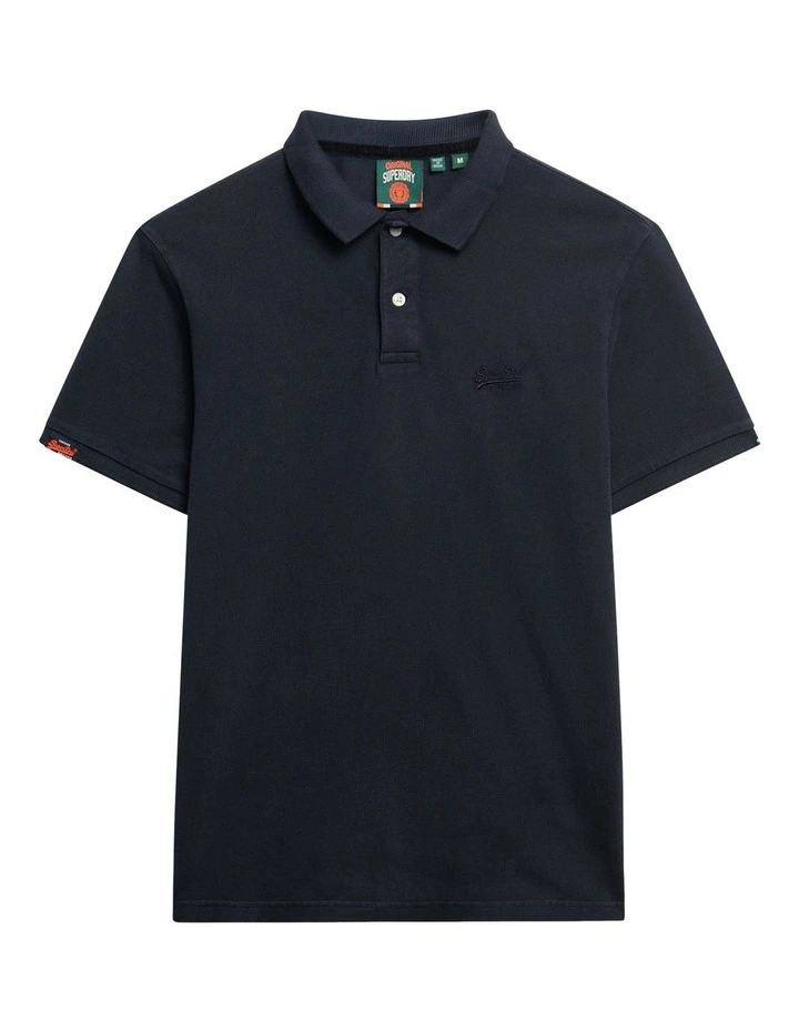 Vintage Destroy Polo Shirt in Eclipse Navy image 5