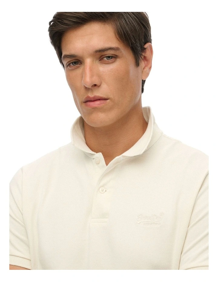 Vintage Destroy Polo Shirt in Chalk White image 4