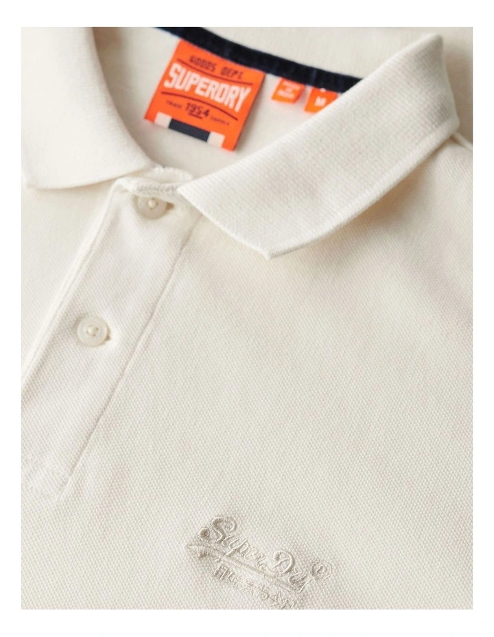 Vintage Destroy Polo Shirt in Chalk White image 5