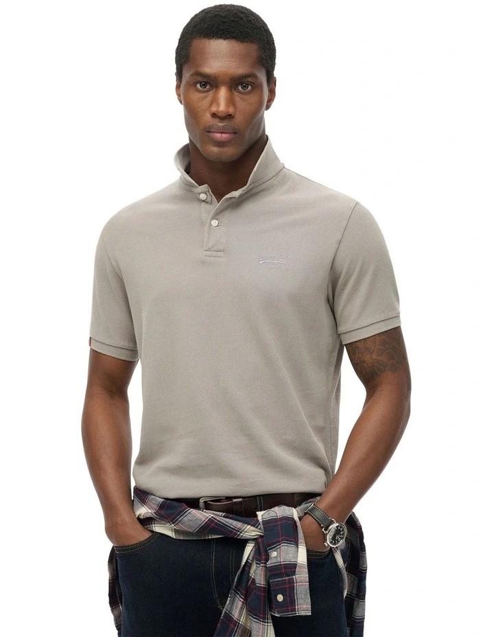 Vintage Destroy Polo Shirt in Destroy Dove Grey image 1