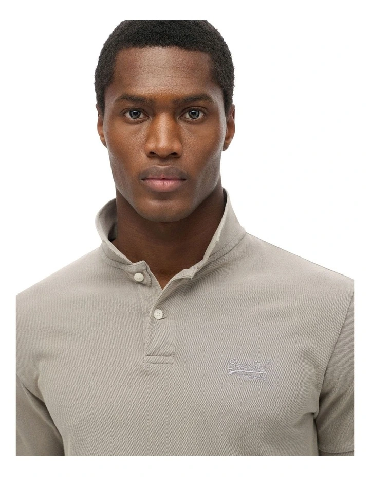 Vintage Destroy Polo Shirt in Destroy Dove Grey image 2