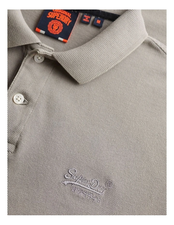 Vintage Destroy Polo Shirt in Destroy Dove Grey image 3