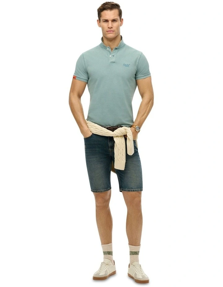 Vintage Destroy Polo Shirt in Tourmaline Blue image 5