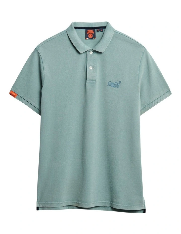 Vintage Destroy Polo Shirt in Tourmaline Blue image 6