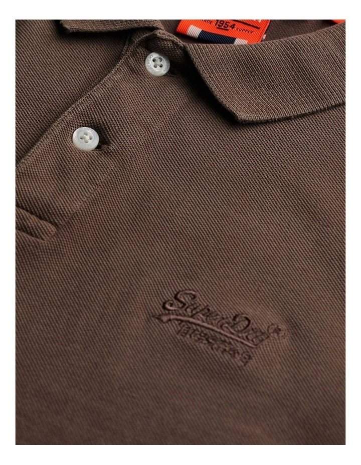 Vintage Destroy Polo Shirt in Morel Brown image 4