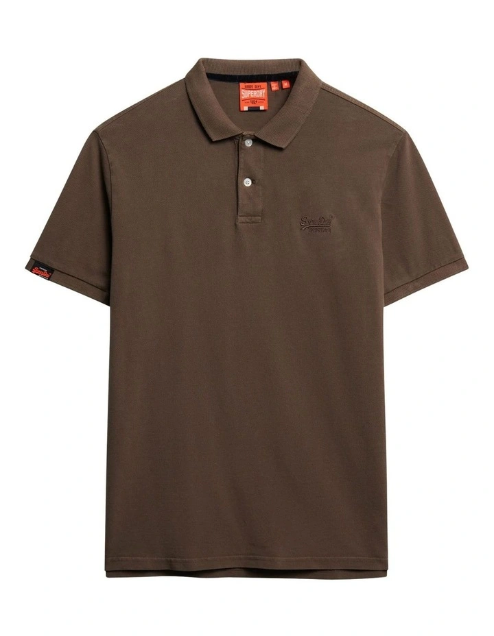 Vintage Destroy Polo Shirt in Morel Brown image 6