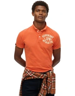 Vintage Athletic Polo in Preppy Orange
