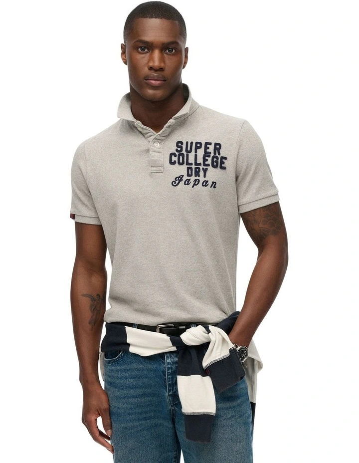 Vintage Athletic Polo in Sweat Grey Marl image 1