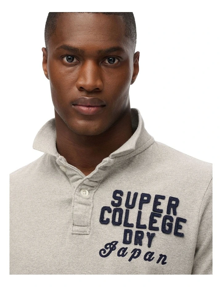 Vintage Athletic Polo in Sweat Grey Marl image 3