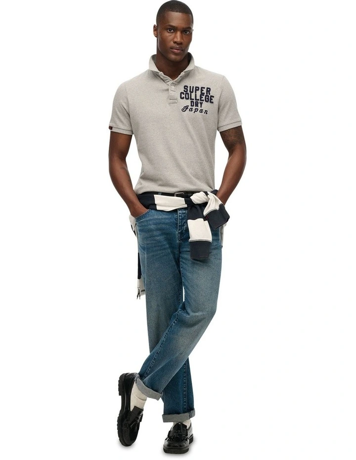 Vintage Athletic Polo in Sweat Grey Marl image 4