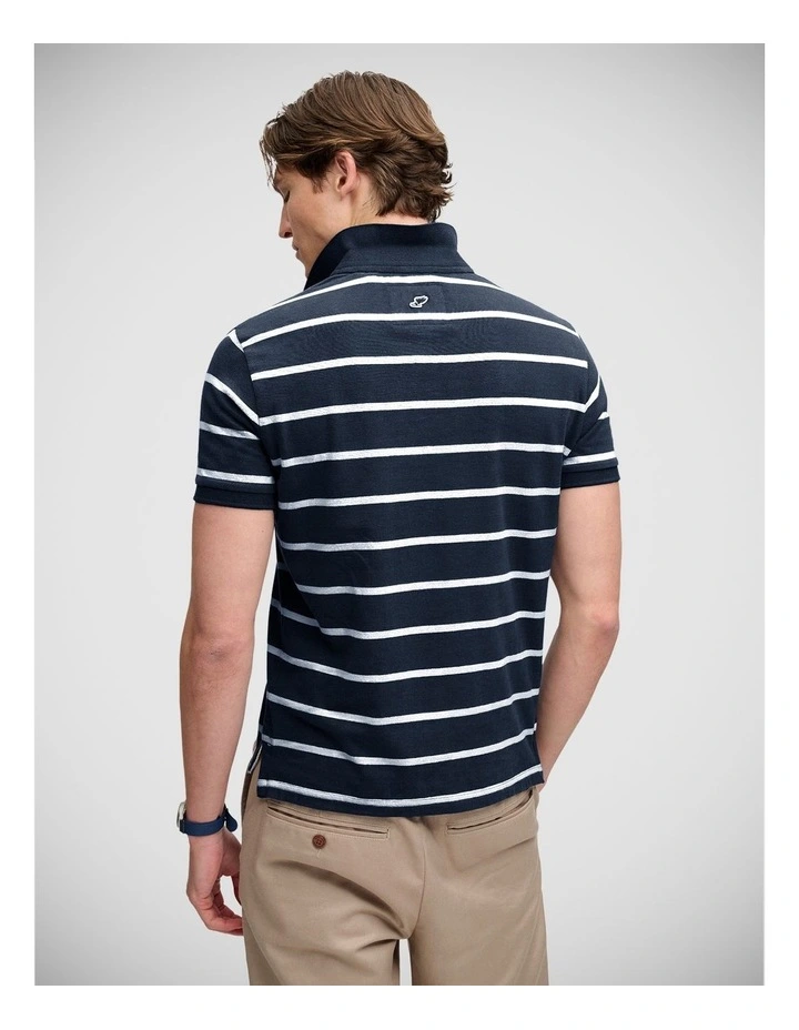 Vintage Stripe Jersey Polo in Navy Stripe image 2
