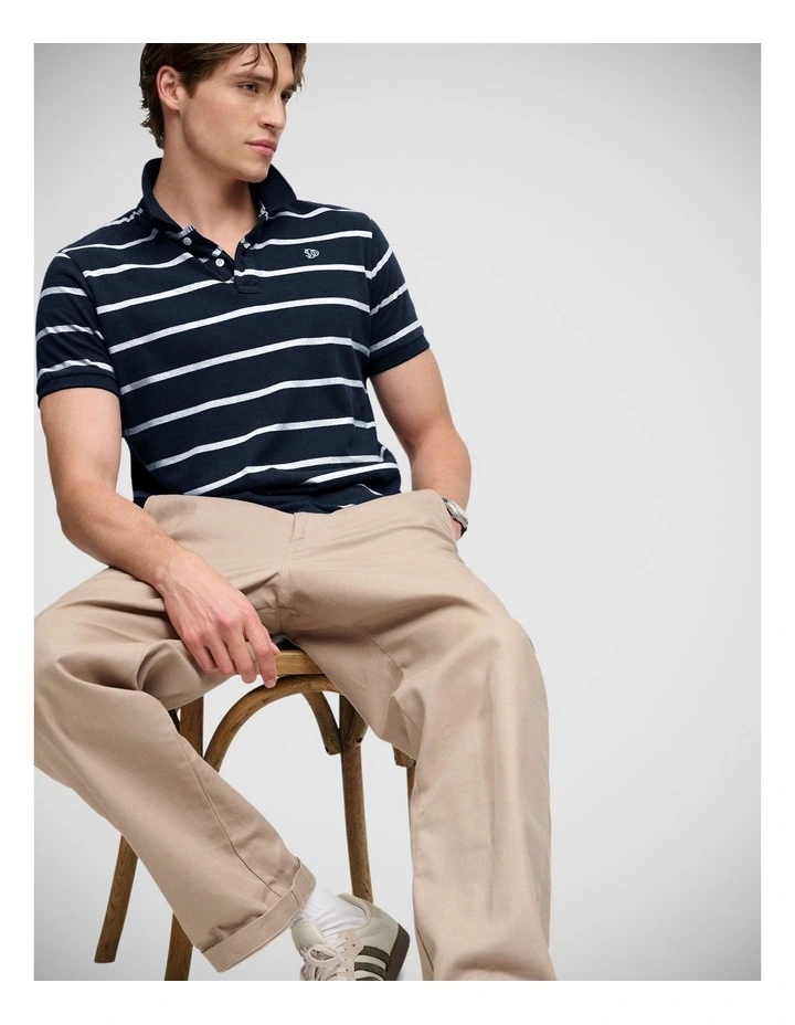 Vintage Stripe Jersey Polo in Navy Stripe image 4