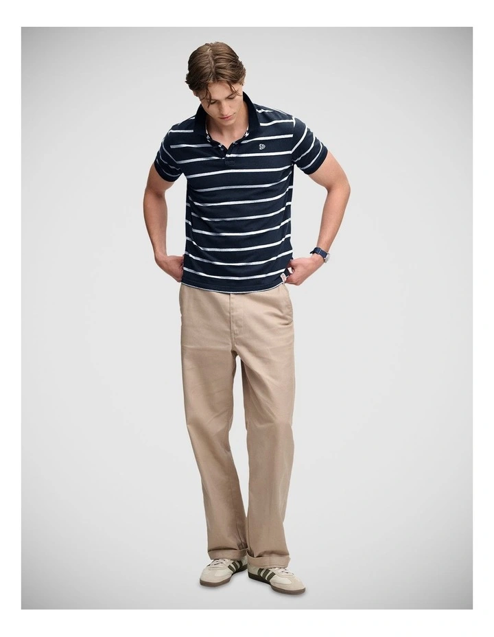 Vintage Stripe Jersey Polo in Navy Stripe image 5