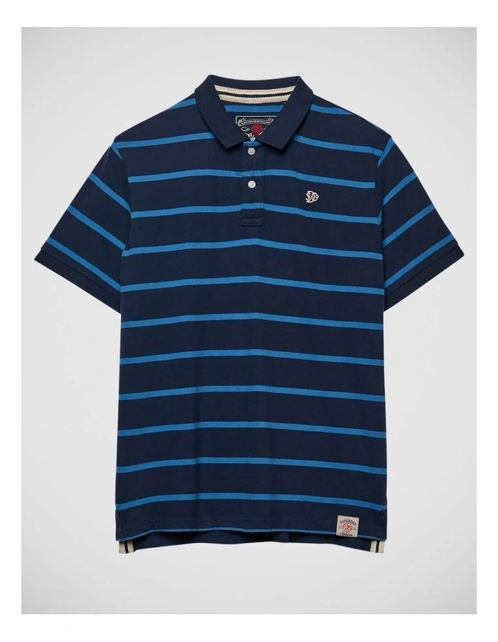 Vintage Stripe Jersey Polo in Navy Stripe image 6