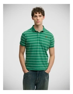 Vintage Stripe Jersey Polo in Green Stripe