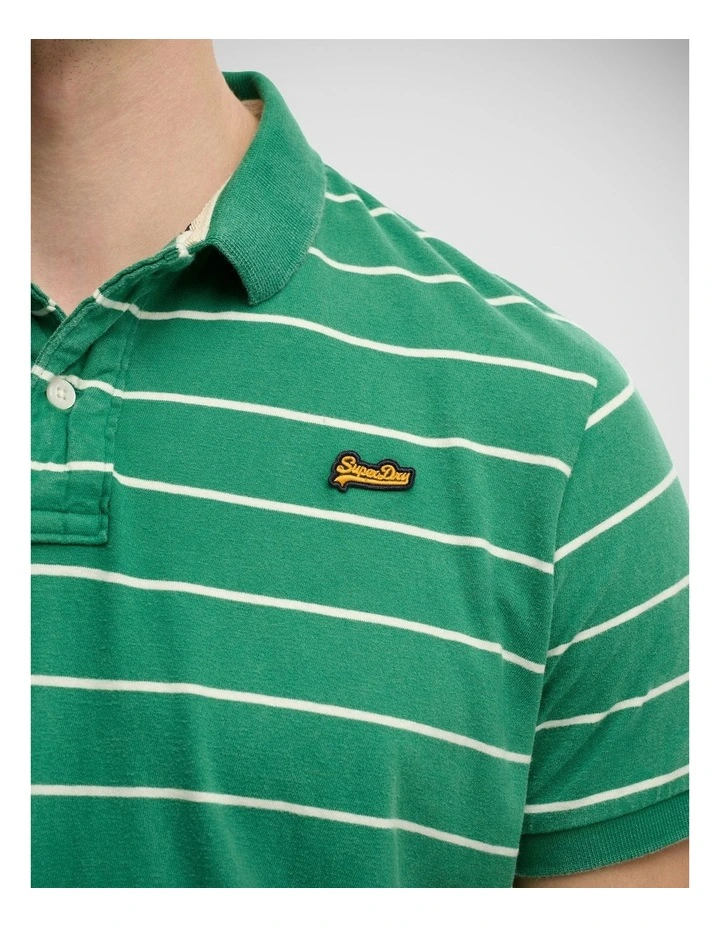 Vintage Stripe Jersey Polo in Green Stripe image 4