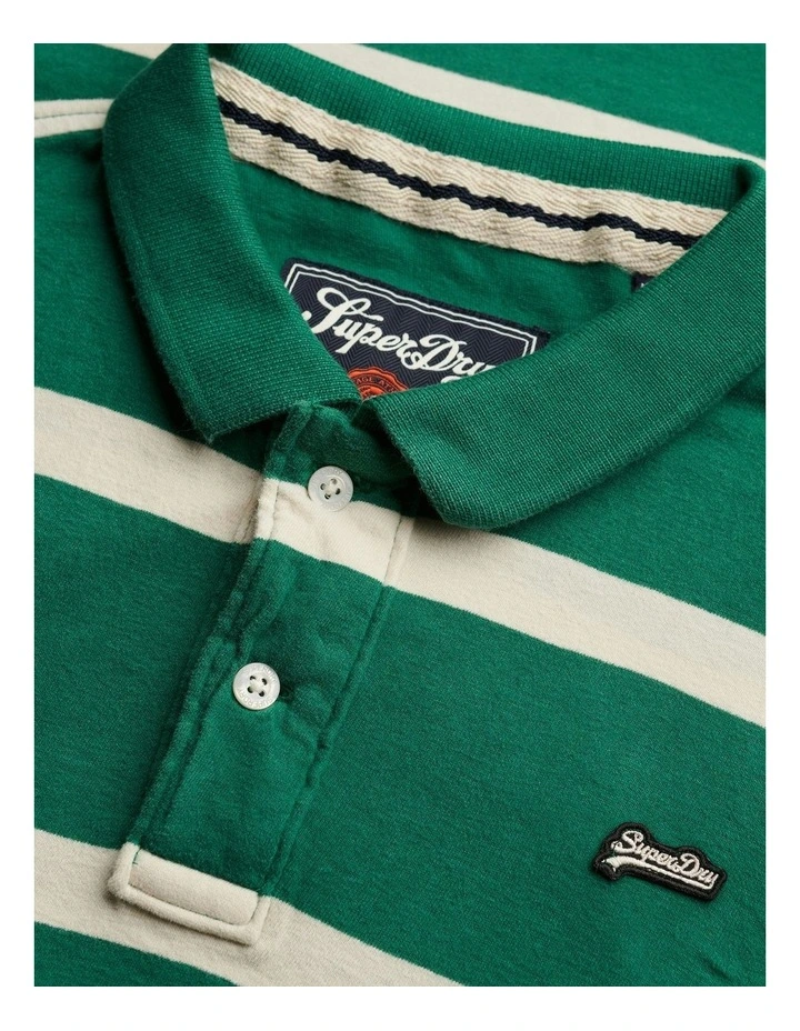 Vintage Stripe Jersey Polo in Green Stripe image 6