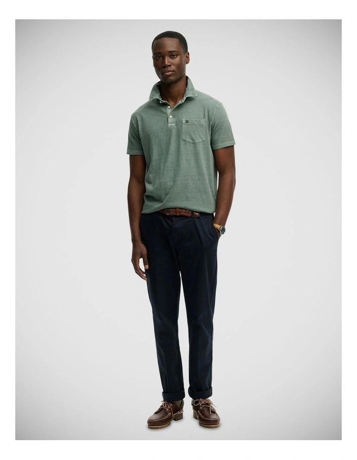 Cotton Linen Polo in Olive Branch Green image 5