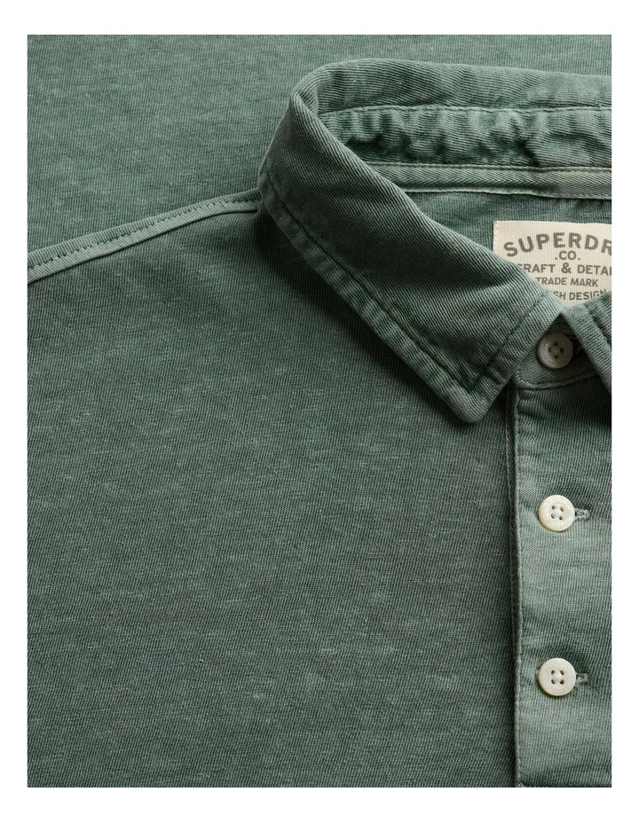 Cotton Linen Polo in Olive Branch Green image 6