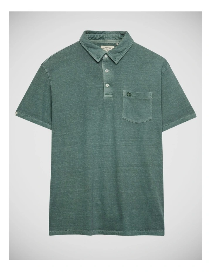 Cotton Linen Polo in Olive Branch Green image 7