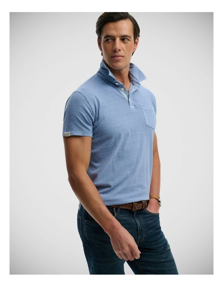 Cotton Linen Polo in Vibrant Blue image 4