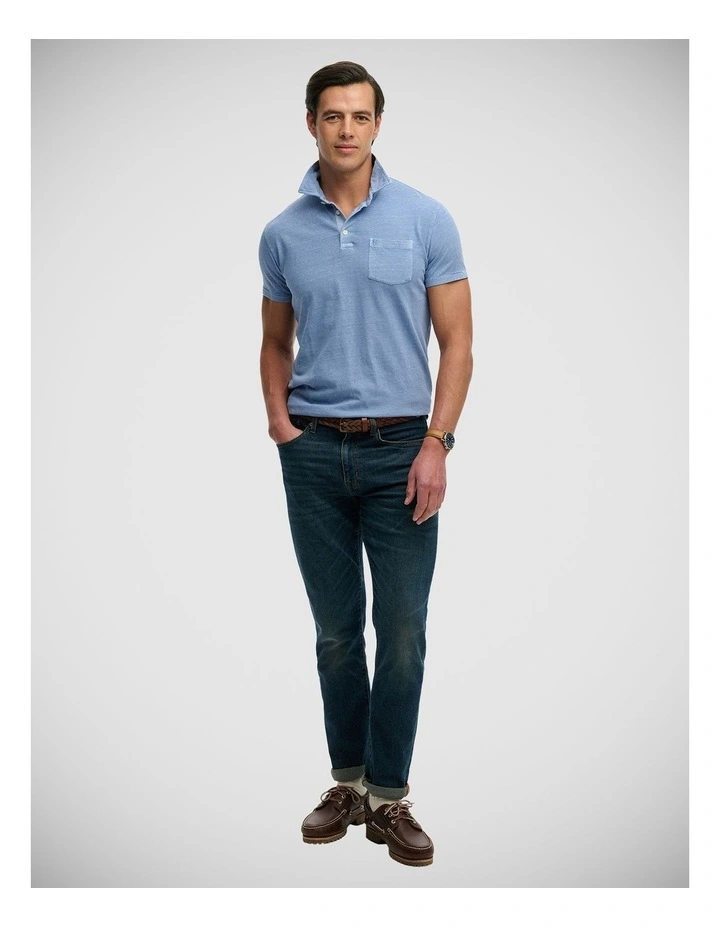 Cotton Linen Polo in Vibrant Blue image 5