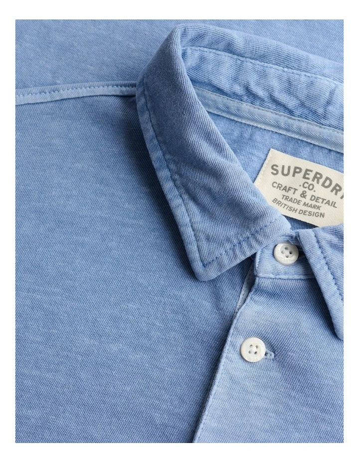 Cotton Linen Polo in Vibrant Blue image 6