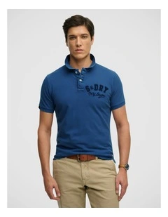 Vintage Athletic Polo in Bay Blue