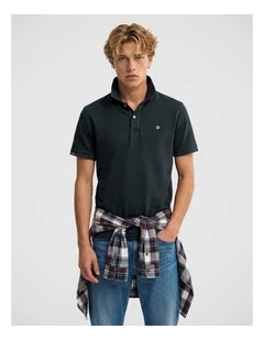 Vintage Destroy Polo in Eclipse Navy