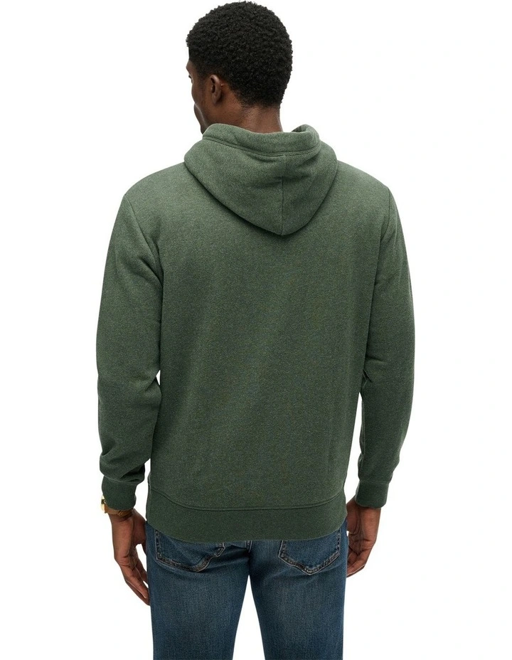 Essential Logo Hoodie in Deep Forest Green Marl image 2