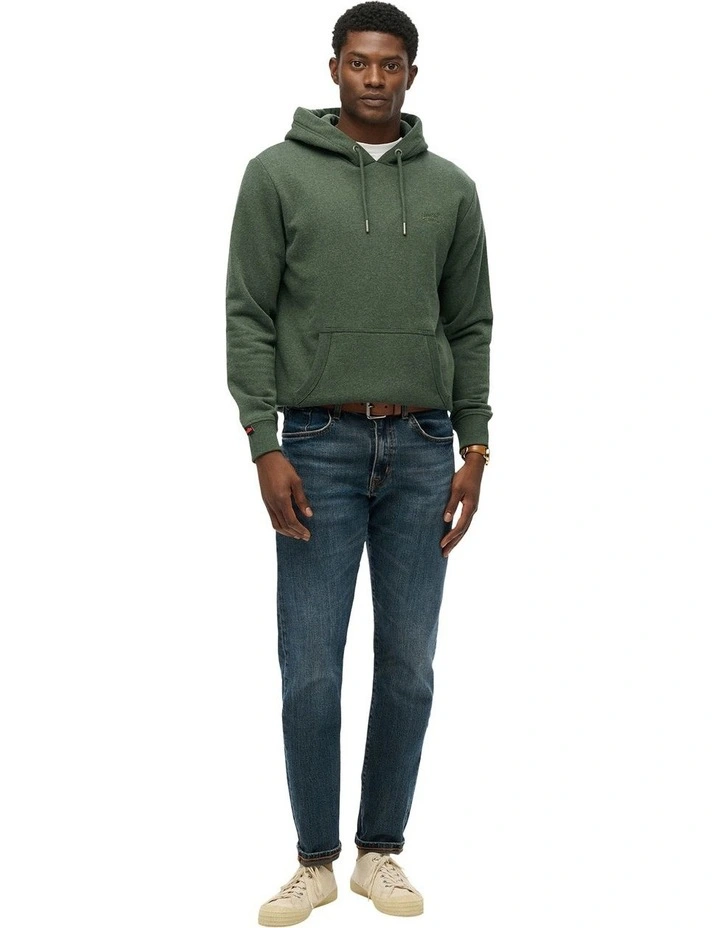 Essential Logo Hoodie in Deep Forest Green Marl image 5