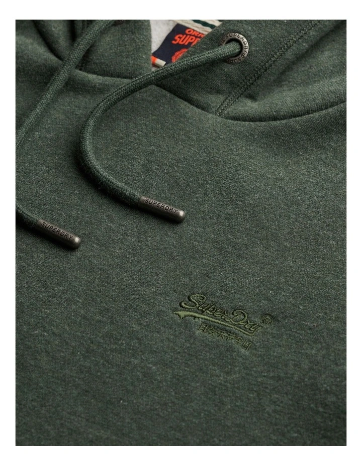 Essential Logo Hoodie in Deep Forest Green Marl image 6