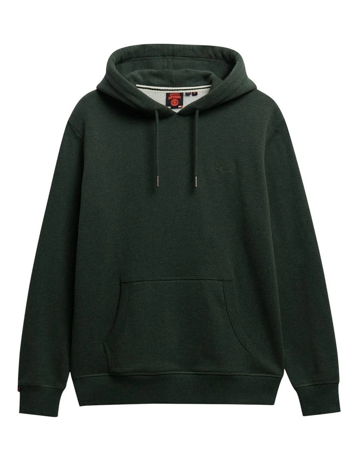 Essential Logo Hoodie in Deep Forest Green Marl image 7