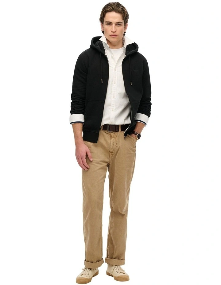 Essential Logo Zip Hoodie in Black image 5