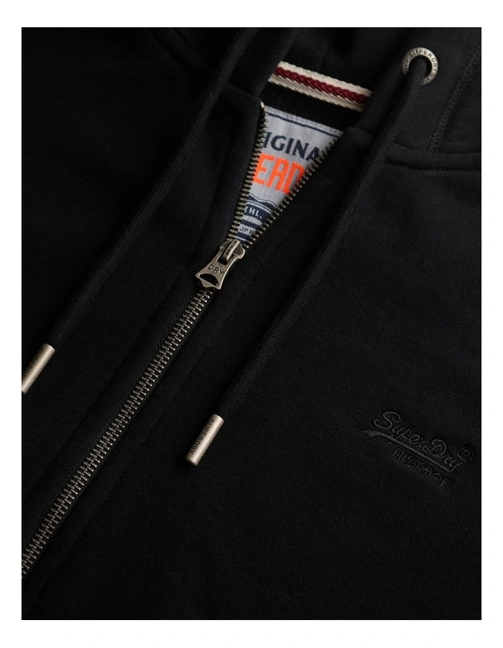 Essential Logo Zip Hoodie in Black image 6