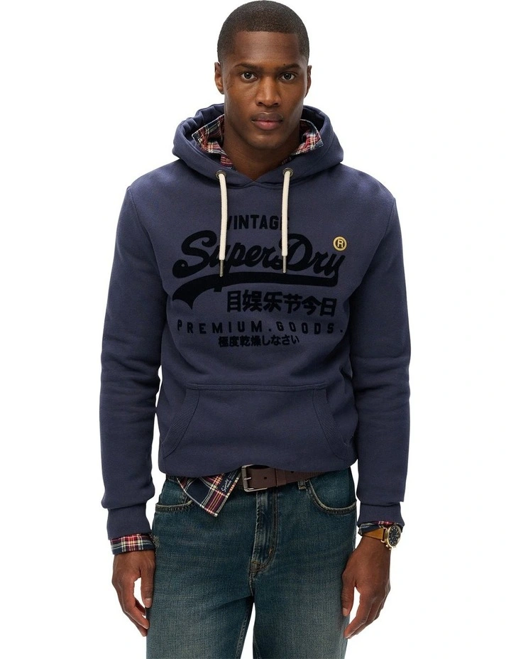 Vintage Logo Tonal Relaxed Hoodie in Lauren Navy image 1