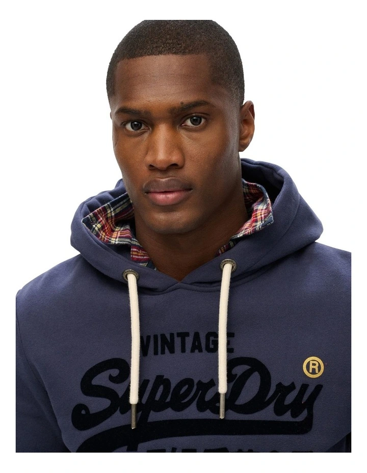 Vintage Logo Tonal Relaxed Hoodie in Lauren Navy image 3