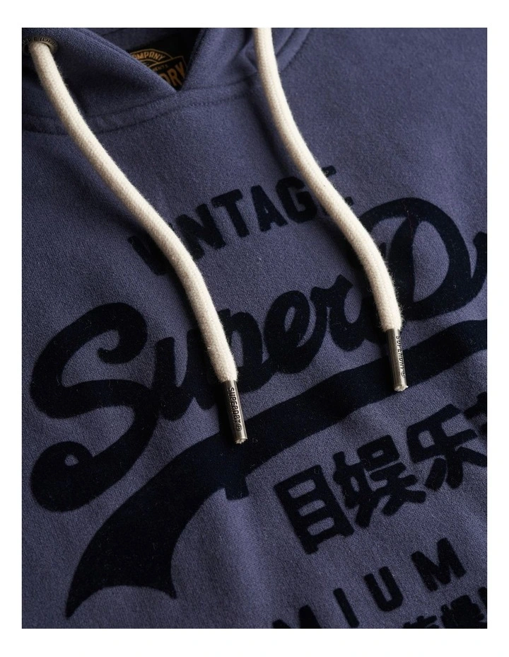 Vintage Logo Tonal Relaxed Hoodie in Lauren Navy image 4