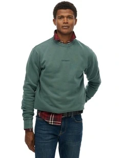 Micro Logo Crew in Stormy Green