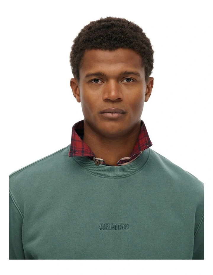 Micro Logo Crew in Stormy Green image 3
