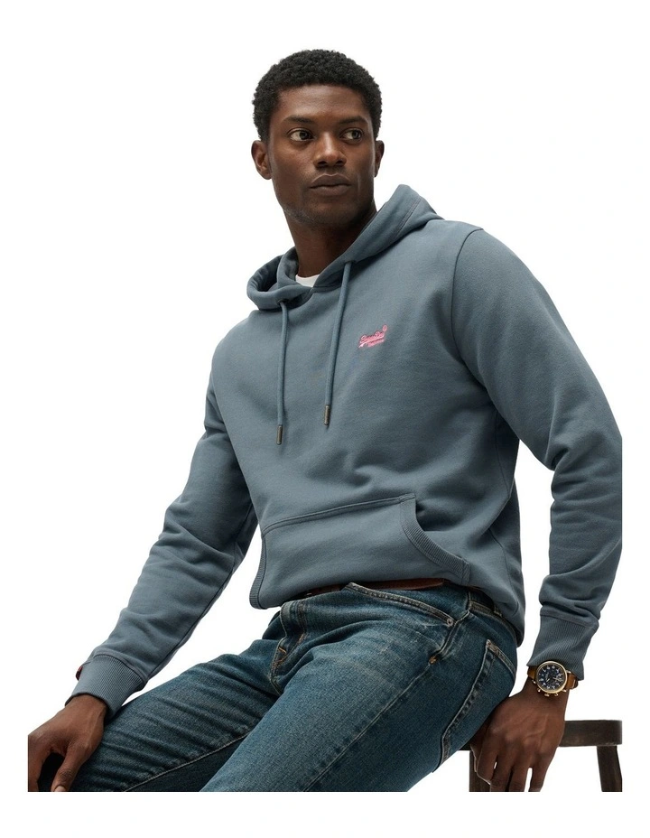 Essential Logo Hoodie in Stormy Weather Blue image 4