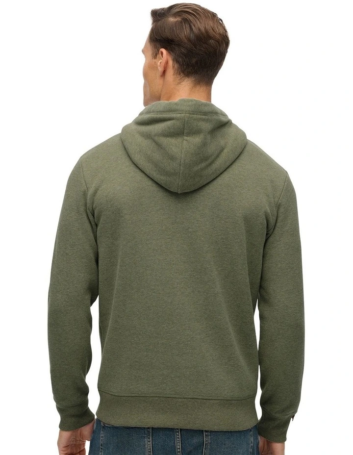 Essential Logo Hoodie in Faded Sage Green Marle image 2